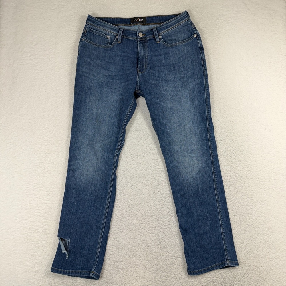 DU/ER L2X Relaxed Fit Jeans Mens 34x30 (33.5x28) Performance Stretch Denim